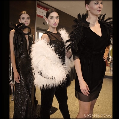 Sjofne pokaz  mody sukienki  z koronki sukienki wieczorowe skorzane spodnie sukienka ze skory projektant  Sylwia Maria Macioła